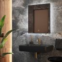 Rione Black Rectangular Backlit LED Heated Mirror 600mm