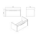 Britton Shoreditch Matt Grey Single Drawer Wall Hung Vanity Unit with Square Basin 850mm