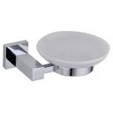 Quad Ceramic Soap Dish and Chrome Holder