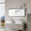 Stonehouse French Grey Framed Illuminated LED Mirror 980x650mm