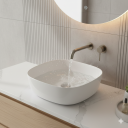Accadia White Curved Countertop Basin