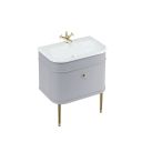 Burlington Chalfont Matt Grey Single Drawer Vanity Unit and Basin with Gold Legs 750mm