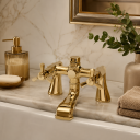 Luxurious lifestyle image of the Adonis Gold Bath Filler Tap