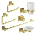 Quad Brushed Gold 6-Piece Bathroom Accessory Set
