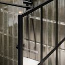 Amien Matt Black Grid Framed Shower Screen