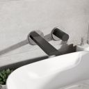 Pancho Matt Black and Chrome Wall Mounted Basin Tap