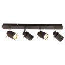 Seattle Matt Black 4 Spotlight Ceiling Plate