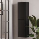Ellis Matt Black Wall Hung Tall Bathroom Storage Unit