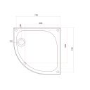 Quadrant Low Profile Shower Tray 800x800mm Spec Drawing