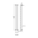 Clement Double Vertical Column Radiator 1800x200mm Technical Drawing