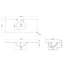 Hayward Walnut Ribbed Floor Standing Vanity Unit 1200mm basin dimensions