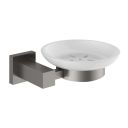 Quad Gunmetal Ceramic Soap Dish Holder