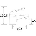 Odell Chrome Basin Mixer Tap & Waste dimensions