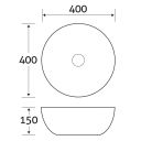 Sphere White Countertop Bowl Basin 420mm
