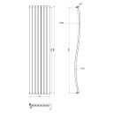 Gamma Grey Vertical Wave Radiator 1785x413mm