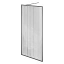 Amien Gunmetal Fluted Glass Shower Screen 880mm