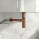 Round Brushed Bronze Bottle Trap