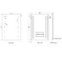 Verena Battery Operated LED Bathroom Mirror 500x700mm Dimension Drawing