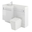 Summers Gloss White Left Hand Combination Vanity Basin and WC Unit 1200mm