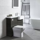 Tavistock Match Tundra Wood Right Hand Combination Vanity Basin & WC Unit 1000mm