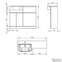 Tavistock Match Tundra Wood Left Hand Combination Vanity Basin & WC Unit 1000mm