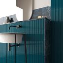 Accordion Ribbed Glacier Matt Ceramic Brick Tile 200x50mm