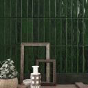 Sapporo Green Gloss Ceramic Brick Tile 250x50mm