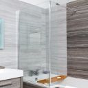 Lorenz Chrome Fixed L-Shape Bath Screen