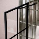 Amien Matt Black Grid Framed Shower Screen 680mm