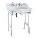 Burlington Classic 1 Tap Hole Basin with White Aluminium Washstand 650mm