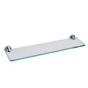 Round Chrome Single Glass Shelf - 500mm