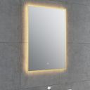 Rione Gold Rectangular Backlit LED Heated Mirror 450x725mm