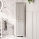 Addison Ribbed White Tall Storage Unit