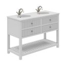 Addison Ribbed White 1200mm Floor Standing Vanity Unit