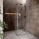 Amien Chrome Clear Glass Pivot Return Panel 300mm