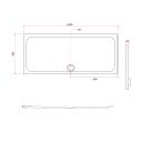 Rectangle Low Profile Shower Tray 2000x900mm Spec Drawing