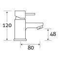 Mini Basin Mixer Tap Dimension Drawing