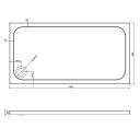 Low Profile Rectangle Shower Tray 1500x760mm Spec Drawing