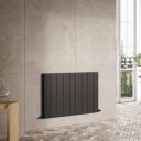 Tesoro Black Single Linear Aluminium Radiator 600x855mm