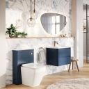 Ellis Royal Blue Wall Hung Vanity Unit with Ceramic Basin 800mm - Roomset