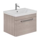 Esk Stone Grey Wall Hung Vanity Unit and Basin with Brushed Nickel Handles 800mm
