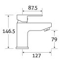 Nyland Chrome Basin Mixer Tap - dimensions