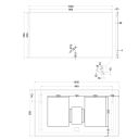 Rione Gold Rectangular Backlit LED Heated Mirror 1000x550mm Spec Drawing