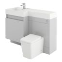 Summers Gloss Light Grey Left Hand Combination Vanity Basin and WC Unit 1200mm