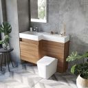 Summers Natural Oak Left Hand Combination Vanity Basin and WC Unit 1200mm