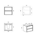 Kendal Wall Hung Vanity Unit - 500mm Spec Drawing