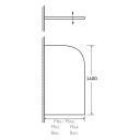 Moxby Single Curved Bath Screen Spec Drawing