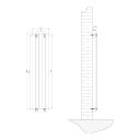 Perth Grey Single Vertical Flat Panel Radiator 1600x340mm