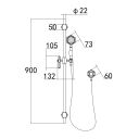 Adonis Chrome Dual Outlet Concealed Valve with Shower Head & Slide Rail