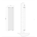 Perth Grey Single Vertical Flat Panel Radiator 1800x610mm